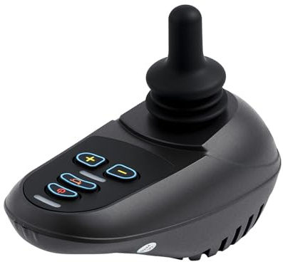 Controlador eléctrico para silla de ruedas, 24 V, control de 360°, 5 niveles de velocidad, arranque de vapor PWM y función de frenado de rampa, protección IPX3, control remoto de hasta 20 m, mando a