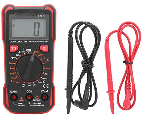 Digital-Multimeter, professioneller tragbarer AC-DC-Spannungstester, Stromwiderstandsmesswerkzeug für Elektriker, Techniker, ABS, Rot, Schwarz