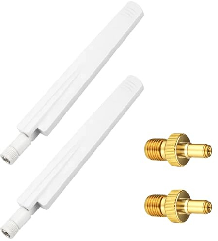 Ebksqs 5G LTE WLAN Antenne, 2 Stück, SMA Stecker, 18dBi Verstärkung, Weiß, Für Router & IoT Gateway