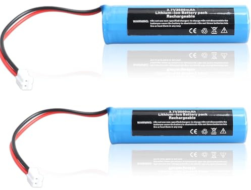 2 Baterías Recargables de Iones de Litio De 3,7 v y 3500 mAh con Conector Ph2.0 y Enchufe de 2 Pines Ph2.0 para Electrónica DIY, Juguetes, Iluminación y Dispositivos Bluetooth
