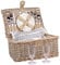 2 Personen Weiden Picknickkorb Picknickkoffer Set Besteck, Wein Gläser, Teller …