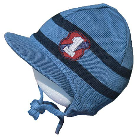Döll Baby Jungen Wintermütze Strickmütze Mütze Bindemütze Schirmmütze (41, Blau 1)
