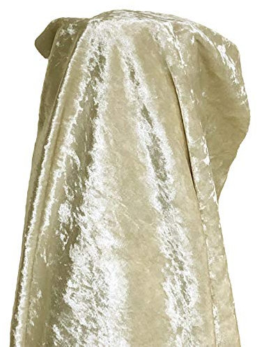 A-Express Stoff Pannesamt Sanft Samt Karneval Bekleidung Kostüm Dekostoff Gardinenstoff Schneiderei Stoff 140cm Breite - 1 Meter 100cm x 140cm Elfenbein