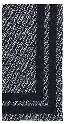 Armani Exchange 252587 Sciarpa, Logo Nero, Taglia Unica Donna