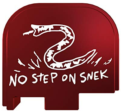 Rowe Tactical Rear Slide Cover Plate for Glock - Red No Step On Snek - for Glock 43-43x-48