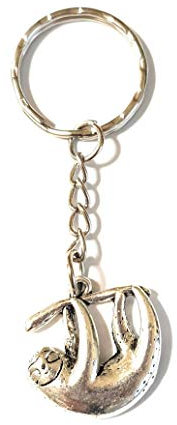 Dreambase Faultier Schlüsselanhänger, Antiksilber