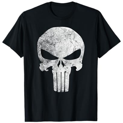 Marvel Comics Punisher Skull Symbol Distressed T-Shirt