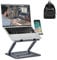 xuenair Verstellbarer Laptop-Ständer für den Schreibtisch, tragbarer Laptop-Telefonhalter, Faltbarer Computerständer für MacBook Pro Air Dell Hp More 10-17 Zoll Laptops -Grau