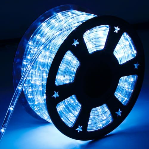 Cecaylie LED Lichtschlauch, 20m Lichterschlauch Blau mit Fernbedienung, Wasserdicht Lichtschläuche mit 480 LEDs, Lichterkette für Weihnachten Party, Außen Garten, Innen Dekoration