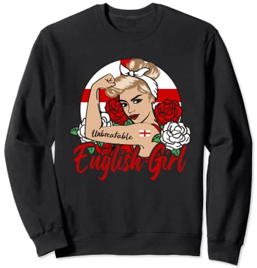 English Girl England Woman Drapeau anglais Femme Anglaise Sweatshirt