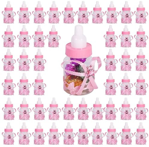 50 Stück Madchen Süßigkeiten Box Süßigkeiten Flasche, Babyparty Deko Mädchen, Candy Flaschen Babyflaschen Baby Shower Party Candy BoxFavors Für Baby Shower