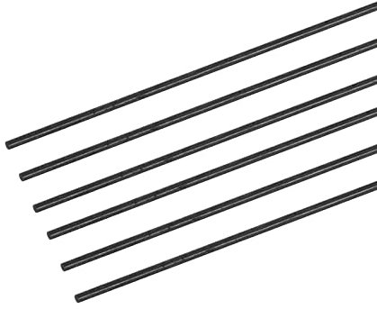 sourcing map Paket von 6 Kohlefaser Stab für RC Flugzeug DIY Rohr Quadcopter Arm 2mmx100mm