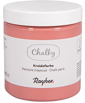 Rayher Brick Red Chalky Finish Paint for Vintage Style Crafts, Water-Based Chalk Paint for DIY Shabby Chic Furniture, Wall Paint with a Chalk Finish, 230ml, 35048288