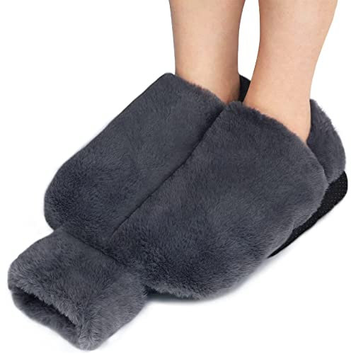 Women Men Heated Foot Warmer, 2L Hot Water Bottle for Feet with Soft Plush Cover, Washable Removable, 36X30cm