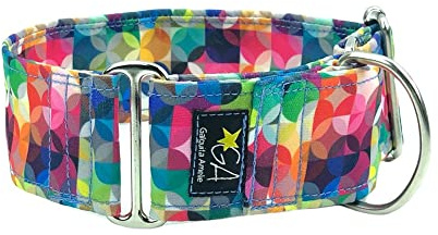 Galguita Amelie Martingale Hundehalsband, Nickcolors, 5 cm breit, Größe L (40-49 cm Umfang)