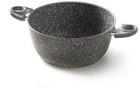 ACCADEMIA MUGNANO Casseruola Antiaderente Cuore di Pietra 32 cm, 4.5 L, Grigio/Brunastro, Senza Coperchio