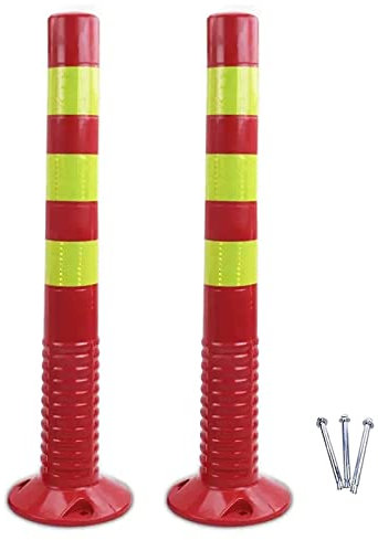 Absperrpfosten Parkpfosten 2 Packungen Verkehrssicherheit Poller Post, Parkplatz Auffahrt Barriere Kegel Mit Reflektierenden Bändern, Tragbar Straßenpfahl Für Garagen Straße Schule Geschäft ( Color :