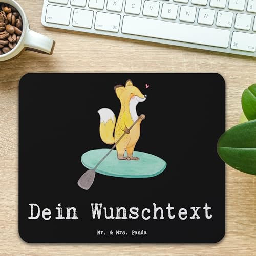Mr. & Mrs. Panda Personalisiertes Mauspad Fuchs Stand Up Paddling - Personalisierte Geschenke, Subben, Paddle Boarding, SUB, Büro Geschenk, Mousepad, Bedrucken, Mausunterlage, Selbst