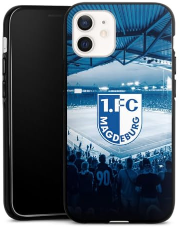 Silikon Hülle kompatibel mit Apple iPhone 12 Case schwarz Handyhülle 1. FC Magdeburg Stadion 1. FCM