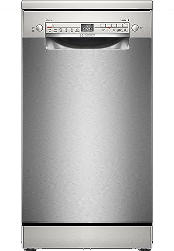 Bosch SPS2HKI58E Serie 2, Lavastoviglie da libera installazione, Diagnostica da remoto, Assistente al lavaggio, EcoDosage, Home Connect, Acciaio, 45cm