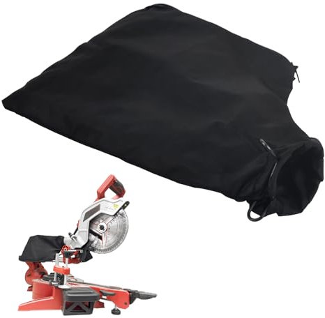 Volumoon Sac à Poussière pour Scie à Onglet Modèle 255, Sac à Sciure Noir avec Fermeture éclair Support en Fil, Scie Sac À Poussière De Machine En Aluminium, Pièces de Ponceuse à Bande Anti-Poussière