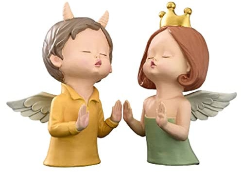 Buchhalter Regal Harz Bücher Nordic Kreative Paare Engel Sookend Art Mädchen und Junge Charakter Buch Endet Figurine Crafts Wohnkultur Buchstützen (Color : Color)