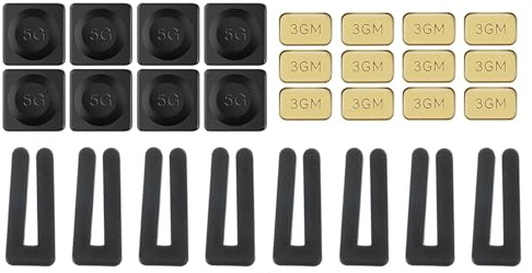 PATIKIL Deckenventilator Flügel Auswuchtungsset, 8 Sets mit 8 Kunststoff-Auswuchtungsklemmen, 8 Stück 5G und 12 Stück 3G Gewicht für Deckenventilator, Goldfarben/Schwarz