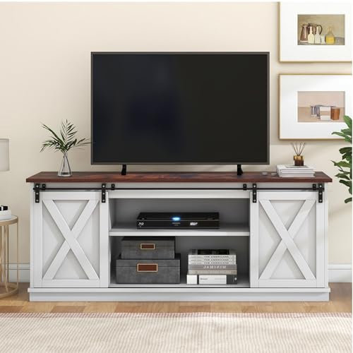 ORHEYA TV Lowboard in Beige, 1,5m Multifunktionaler Fernsehtisch mit Schiebetüren, Verstärktem Boden, Anpassbaren Regalböden und 16-Farbiger LED-Beleuchtung, Vielseitiges TV Board