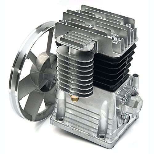 Pompe à Tête de Compresseur d'air 2.2KW 3HP Piston-Cylindre-Compresseur d'air-Tête-Pompe-Tête-Moteur-Outil-Air 250L/minTête de pompe compresseur d'air double cylindre lubrifié à l'huile