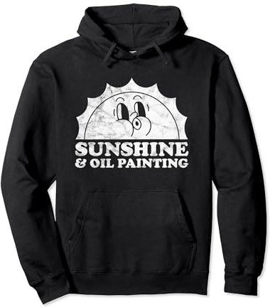 Peinture à l'huile et soleil rétro vintage soleil peinture à l'huile Sweat à Capuche
