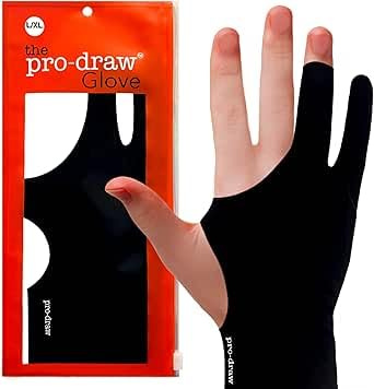 Pro-Draw Artist Glove for iPad, Drawing Tablet, Sketching // Two & Three Finger Tap // Right or Left Hand (Large/X-Large)