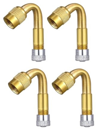Manovella Fahrradventil Verlängerung - Ventiladapter - Ventilverlängerung Set für Auto, Motorrad. Roller, Scooter Fahrrad Schubkarren (4 x 45 Grad)