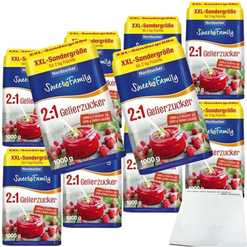 usy Bundle für Sweet Family Gelierzucker 2zu1 XXL Sondergröße VPE (10x1kg Packung) + usy Block