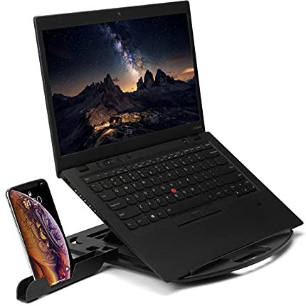 Adjustable Laptop Stand with 7 Levels - Portable Laptop Stand for Desk 360°Swivel Base Tablet Notebook Plastic Laptop Riser Holder for MacBook Air/Pro, Dell XPS, HP, Lenovo, More 10-17 Laptops/iPad