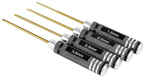 4Pcs Hex Screw Driver Screwdriver Set 1.5mm 2.0mm 2.5mm 3.0mm Hexagon Tool Kit for FPV Racing Drone Heli Airplanes Cars Boat RC Parts