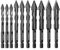 10 Stück Fliesenbohrer Set, 1/4 Sechskantschaft Mauerwerk Betonbohrer, hochfeste Wolframkarbidspitze Fliesenbohrer Set für Porzellan, Glas, Ziegel, Zement, Holz (Schwarz, 6/8/10/12mm)