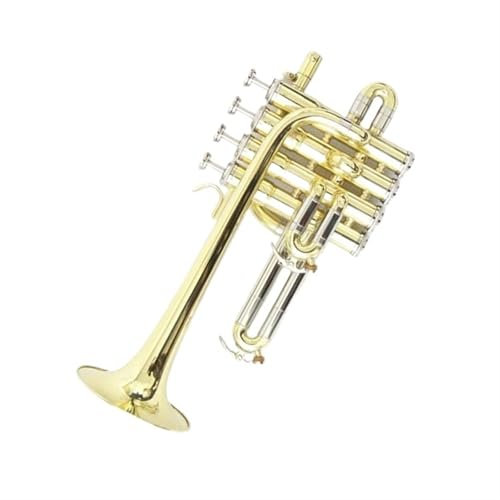 Trompeten Piccolo-Trompete Goldlackierte Trompete B-Trompete Edelstahl Messing Professioneller Satter Ton