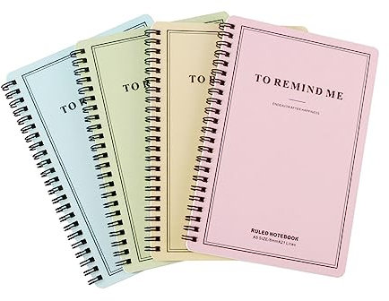 PLAFOPE 4stücke Spirale Notizblock Notizbuch Mit Seitlicher Spirale Dickes Glattes Papier Schreibwaren Für Studenten Tagebuch Reisetagebuch Für Reiseberichte Und Wochenpläne