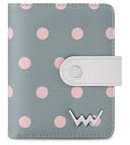 VUCH Geldbörse Letty Grey für Frauen, Kleines Geldbeutel für Damen, Portemonnaie für Mädchen, Gepunktete Portmonee, Brieftasche