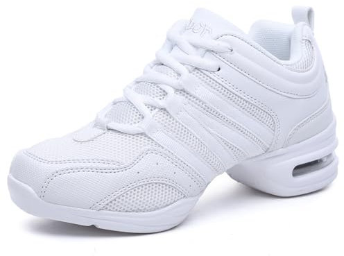 Hixingo 2024 Jazzschuhe Damen Cheerleader Schuhe Lace Up Tanzsneaker Damen, Geteilte Sohlen Line Dance Schuhe Damen, Zumba Schuhe Damen für Yoga Fitness Gymnastik Training Schuhe