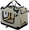 PET VIOLET Hundetransportbox Hundebox Faltbar Auto Transporttasche Hunde Katzen Tragetasche 50x34x36 cm, Beige