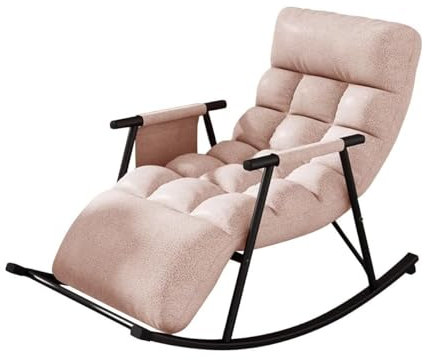 Moderner Schaukelstuhl mit Ottomane, stilvoller Relaxsessel für Wohnzimmer, Balkon oder Pool