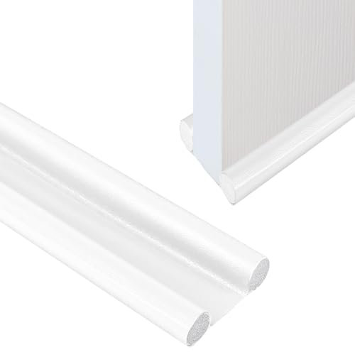CENCERY 37in/96cm Double Boudin de Porte, Boudin de Porte Double Latéral, Boudin de Porte Insonorisé Réglable pour Réduire Le Bruit des Courants d'air (Blanc)