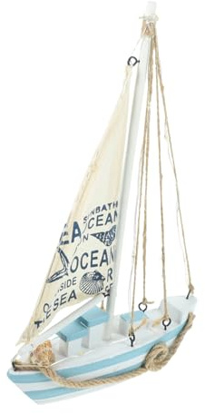 PartyKindom Holz Segelboot Deko Led Nautische Ornamente Mittelmeer Stil Handgefertigtes Modell Für Home Decor Mittelgroßes Segelschiff Zur Wohnungsverschönerung