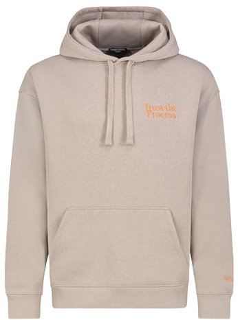 Eight 2 Nine Herren Hoodie in Farbe:Schwarz;Größe Pullover:L (1 Stück) | Baumwolle | Markante Stickerei mit positiver Botschaft | Gefütterte Kapuze mit Kordelzug | Normal Fit | Rundhals | Langarm