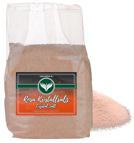 Azafran Rosa Kristallsalz (bekannt als Himalaya Salz) Steinsalz fein 1kg