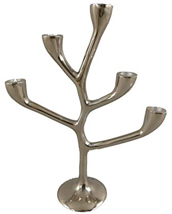 GR Lichterbaum edeler Kerzenleuchter Baum Silber 5-flammig Kerzenständer Kerzenhalter