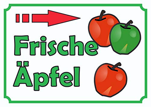 HB-Druck Verkaufsschild Schild Äpfel rechts A6 Rückseite selbstklebend