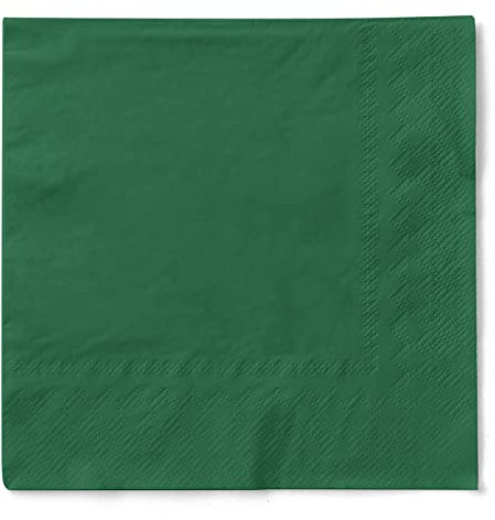 Mank Tissue-Servietten 40 x 40 cm ¼ Falz | Premium Einweg-Serviette | Dinner Serviette | Uni | Basic | 100 Stück | (Grün, 40 x 40 cm)