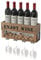 Estante de vino montado en la pared, 5 estantes de almacenamiento de botellas de vino con 4 soportes organizador de copas de vino, bar del hogar, MK450A